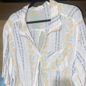 CP Shades FREE peoples Multicolor Patterned Shirt  wrinkled
